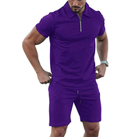 Conjuntos cortos OEM para hombre, ropa informal de verano para hombre, conjunto de 2 piezas, trajes deportivos para hombre, camisas y pantalones cortos con media cremallera