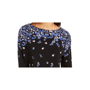 Camicetta Casual da Donna Charter Club con Stampa Floreale, Maniche a Campana, Colletto Alto, Vestibilità Ampia, Disponibile in Blu, Taglie dalla S alla XL, in Poliestere, Raso e Chiffon - Product Image 2