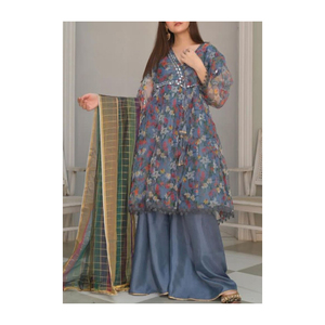 Vestido camisero nuevo estampado de manga larga camisa dividida suelta paquistaní Shalwar kameez Vestido camisero indio para mujer - Product Image 5