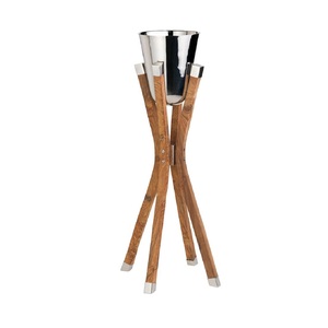 ถังใส่น้ำแข็งพร้อมขาตั้งถังแช่เย็นทรงสูงเคลือบสีเงินเงางาม - Product Image 5
