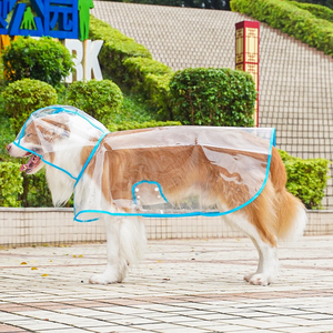 Impermeable Transparente para Perros, Chubasquero con Capucha, Poncho para Mascotas con Orificio para Correa, Ligero, Transparente, para Perros Pequeños y Medianos - Product Image 5