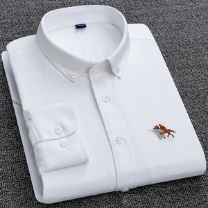 เสื้อเชิ้ตผู้ชายคุณภาพสูง ผ้าฝ้าย 100% ทรงสแตนด์ ป๊อปลิน รุ่นใหม่ล่าสุด ขายดี สวมใส่สบาย ระบายอากาศได้ดี แขนยาว - Product Image 6