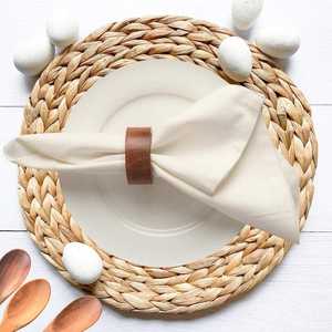 12 Elegant Vintage Wooden Napkin Rings Stocked Bamboo <b>Tableware</b> for Weddings <b>Parties</b> Everyday Dinners Complementing Any <b>Table</b> - Product Image 5