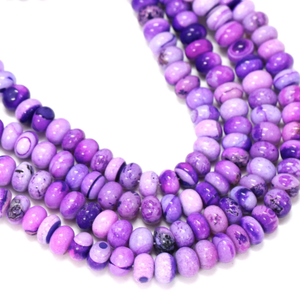 Hermosas cuentas de ópalo morado en forma de rondel liso, cuentas de piedra preciosa de ópalo morado liso de 8-11 mm, ópalo de calidad AAA, joyería - Product Image 2