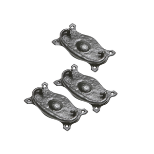 Poignée de tirage en fer noir traditionnelle, plaque martelée pour armoires de cuisine, hôtels, tiroirs, améliorations de meubles - Design vintage durable - Product Image 1