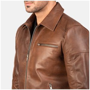 Veste pour hommes vestes pour hommes Manteau en cuir Manteau en cuir pour hommes Moto en cuir à la mode Veste de mode d'hiver - Product Image 5