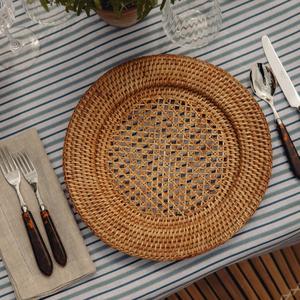 High Quality Eco-Friendly Natural <b>Rattan</b> Charger <b>Placemat</b> Modern Woven Mat Custom Size Available for Dining Kitchen Table Use - Product Image 2