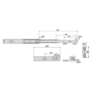 Set di 5 guide per cassetti con estensione completa nera 45mm di altezza 250mm di profondità - Product Image 5