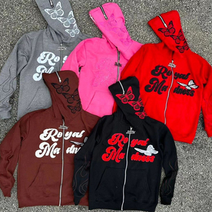 Diseña tu propia Sudadera con capucha con parches bordados Vintage lavado de gran tamaño ajuste personalizado Unisex Streetwear pequeño MOQ para venta al por mayor - Product Image 1