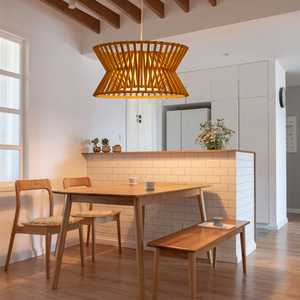 โคมไฟระย้าหวายจากไม้ไผ่แบบมินิมอลลิสต์โคมไฟที่คลุมและเฉดสีแบบทอที่สวยงาม - Product Image 6