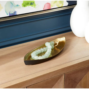 Restaurant and Hotel Food <b>Serving</b> <b>Tray</b> Boat Shape With Gold and <b>Black</b> Color Decorative <b>Tray</b> for Wholesale Suppliers - Product Image 2