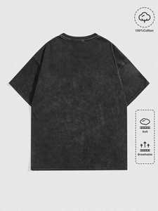 เสื้อยืดผ้าฝ้ายผู้ชายฟอกสีดำวินเทจแบบกำหนดเองเสื้อยืดผ้าฝ้ายเนื้อนุ่มระบายอากาศได้ดี100% พิมพ์โลโก้ได้ตามต้องการ - Product Image 2