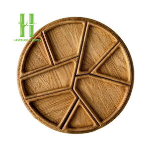 Ensemble de plateaux en bois bols de service au chocolat et aux biscuits vaisselle en gros bol assiette OEM couleurs tailles personnalisées du Vietnam faites à la main - Product Image 3