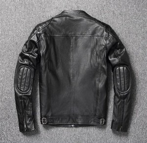 Chaqueta motorista de cuero genuino OEM personalizada de lona para hombre-Invierno | Fabricante de etiquetas privadas | Pedidos al por mayor | Envío mundial - Product Image 2