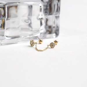 Orecchini da donna alla moda in oro 14k Fine orecchini da festa a catena semicerchio zircone cubico Piercing gioielli regali all'ingrosso K-gioielli - Product Image 5