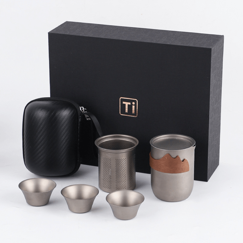 Théière 240 ml avec 3 tasses en forme de capsule de lotus (coffret cadeau)