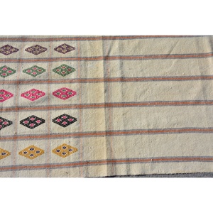 Modern <b>White</b> Vintage Turkish Rug 2.6 X 7 ft Boho Style Large Area Patchwork <b>Wool</b> Area for Entryway Rectangle Hallway Latex Rug - Product Image 5