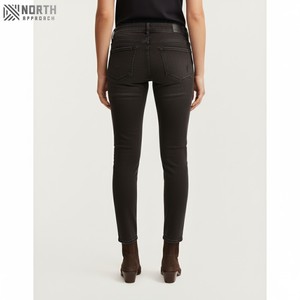 Pantalones vaqueros ajustados transpirables de algodón cómodos para mujer, pantalones vaqueros ajustados para novia, pantalones vaqueros para mujer, bolsillos con logotipo en la cintura, estilo informal - Product Image 2