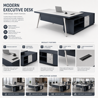 Bureau de direction moderne en forme de L avec armoire de rangement pour espace de travail d'entreprise - Fournisseur