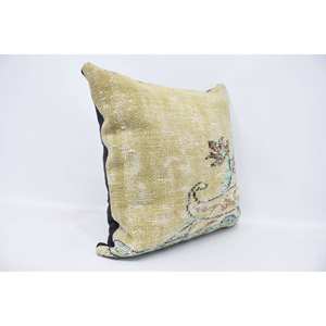 24x24 pouces Beige Kantha Patchwork laine oreiller brodé Vintage carré impression coussin décoratif literie sol Portable tissé - Product Image 3