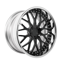 Juego de 2 Rines para Auto Cromados con Borde Profundo de 20, 22 y 24 Pulgadas, Acabado Negro Brillante, Aleación de Aluminio Forjado para Chevrolet Impala, BMW M3 y M4