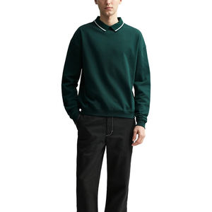 Wholesale Autumn Winter Solid Color Long Sleeve Sweatshirt Heavyweight 100% Cotton Crewneck Custom Logo <b>Hoodie</b> for <b>Men</b> - Product Image 5