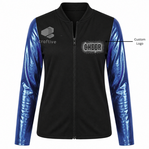 Personalized Cheerleader Warm-Up <b>Jacket</b> Custom Bling <b>Rhinestone</b> Embroidered Team Spirit <b>Jacket</b> For Cheer Girls - Product Image 4