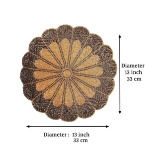 Handcrafted Modern Design Glass Beaded Placemat by Indian Exporters for Wedding Christmas Party <b>Table</b> Decor <b>Low</b> Price - Product Image 2