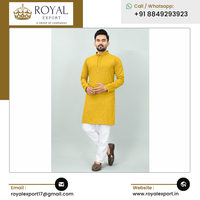 2023 Dernière arrivée Vêtements ethniques indiens Vêtements traditionnels Chikan Work Mens Kurta Pajama Collection par Royal Export