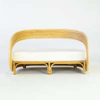 Canapé de terrasse en rotin design vintage fauteuil scandinave nordique avec matelas coussin