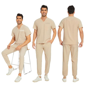 Venta al por mayor de uniformes médicos de punto personalizado XL tamaño Spandex Hospital uniformes abrigos para Médicos Enfermeras pacientes de secado rápido transpirable - Product Image 2