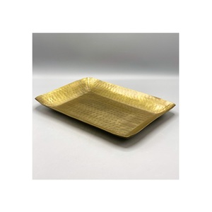 Top tendance Rectangle Golden Fruit Restaurant Plateau décoratif en métal ensembles plateaux de service arabes européens en acier inoxydable - Product Image 1