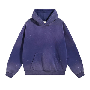 Sweat à capuche polaire délavé pour homme, personnalisé, haut de gamme, hiver, décontracté, texture vintage, intérieur doux, coupe confortable, coutures durables 2026 - Product Image 1