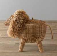 Meilleur choix Panier en rotin tressé à la main Animal Lion 100% écologique Fait à la main pour les jouets des enfants Fabriqué au Vietnam