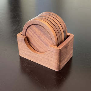 Set of 6 Wooden Round Coasters for Home Decor Custom Thickness Kitchenware <b>Tabletop</b> Coasters for Hotel Restaurant Decoration - Product Image 1