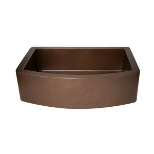 Fregadero de lavabo de Metal de cobre sólido puro de Venta caliente de doble cuenco para uso de baño de lujo de Hotel en diseño moderno - Product Image 3