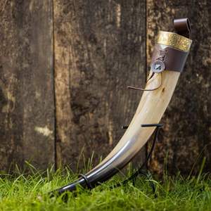 Viking Inspired Animal Religious Angel Drinking Horn Natural Polished Eco Friendly Food Safe Christmas - Product Image 1