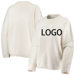 Sudadera de cuello redondo liso con logotipo personalizado en blanco de gran tamaño cálido 70% algodón 30% poliéster - Product Image 3