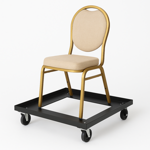 Carro de silla plana de metal resistente con marco de acero robusto, fácil maniobrabilidad para almacenamiento y transporte de sillas - Product Image 1