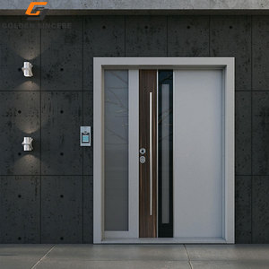 Hot bán hiện đại nhập Đen nhôm pivot cửa biệt thự sang trọng lối vào an ninh với khuôn cửa mở phong cách thiết kế cửa trước - Product Image 2