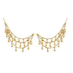 Boucles d'oreilles créoles fines chaîne Kan perle plaquée or 1503318 Kriaa - Product Image 1