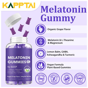 เมลาโทนินกัมมี่เสริมอาหารช่วยการนอนหลับตอนกลางคืน 60 เม็ด สำหรับผู้ใหญ่ รสองุ่น ออร์แกนิค วีแกน ชนิดเคี้ยวได้ - Product Image 6