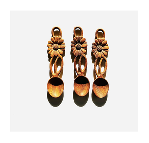 Cucharas de cocina de madera a granel, cucharas de postre de café con mango largo de bambú hechas a mano al por mayor, precio de fábrica - Product Image 1