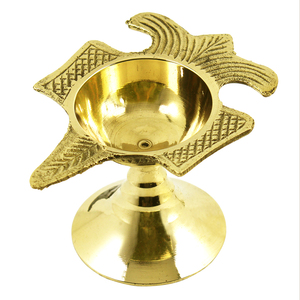 Diya น้ำมันทองเหลืองอินเดียสำหรับพิธีกรรมทางศาสนา,ดอกบัวอินเดีย Diya Diwali ของขวัญ - Product Image 6