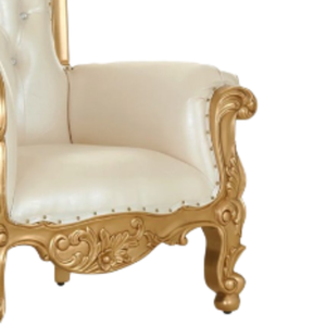 Sillas de trono talladas en oro con respaldo alto, súper cómodas para sillas de banquete de boda, precio al por mayor - Product Image 3