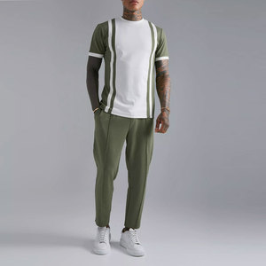 Fashionable Panel <b>T</b>-<b>Shirt</b> with Matching Trousers Comfort Fit High Quality <b>T</b>-<b>Shirt</b> & Pants Combo - Product Image 1