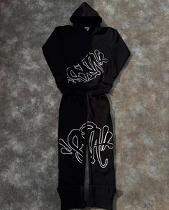 ชุดวอร์มทรงแบ็กกี้เอวสองชั้นสำหรับผู้ชายชุดวอร์มมีฮู้ดพร้อมกางเกงขาบานสำหรับฤดูใบไม้ผลิผลิตตามสั่ง - Product Image 2