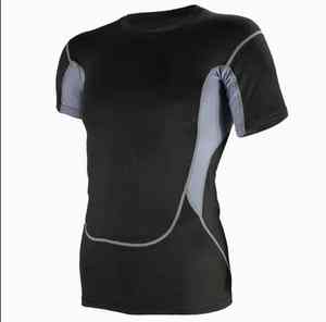 Camiseta Deportiva para Hombre, Estilo Atlético, Lavada, Lisa, de Poliéster, para Fisicoculturismo, Gimnasio, Fitness, Secado Rápido, Transpirable, Manga Corta - Product Image 3