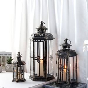 Newest Design Table Top Iron Metal <b>Lanterns</b> <b>Decorative</b> <b>Lantern</b> With Glass for Home Restaurant Hotel and Party Decoration - Product Image 6