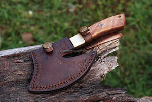 Ejes de Tomahawks de acero damasco de grado industrial de fábrica MS, uso multiusos, mango de madera de rosa, logotipo OEM personalizado - Product Image 4